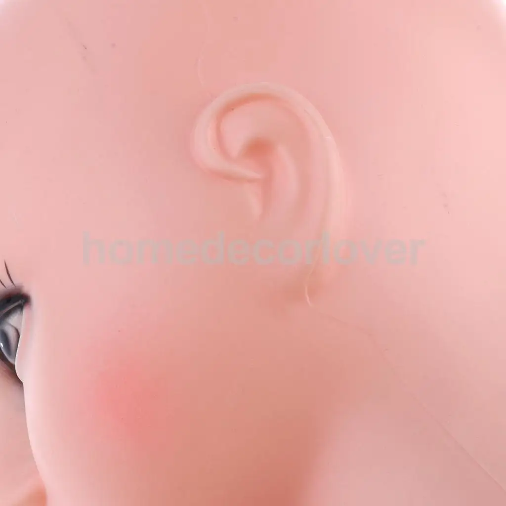 PVC Female Bald Mannequin Head Model Wig Making Hat Glasses Display Stand 