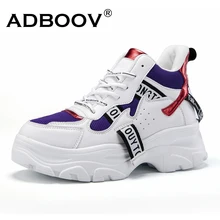 ADBOOV New Fall Winter Fashion font b Women b font Shoes PU Leather Platform font b
