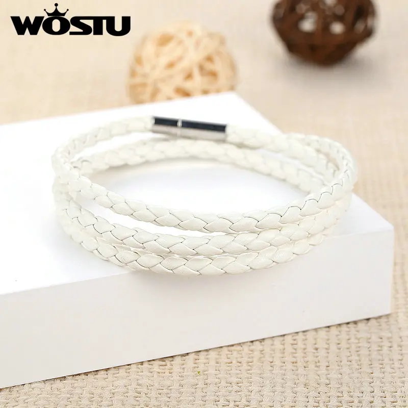 Браслет унисекс из искусственной кожи с магнитной застежкой 60 см|leather wrap bracelet|wrap