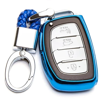 

TPU Car Key Case Cover For Hyundai Creta IX25 I10 I40 I30 IX20 Solaris Santa Fe Elantra Kona Tucson ix20 Key Ring Shell Styling
