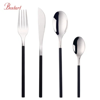 

Gold Dinnerware Set Cutlery 16PCS Blue 18/10 Stainless Steel Black Cutlery Set Western Gold Tableware Dinner Set Dinner fork