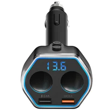 CDEN быстрое QC3.0 автомобильное зарядное устройство прикуриватель разветвитель 2 USB порт для зарядки адаптер питания дисплей напряжения батареи