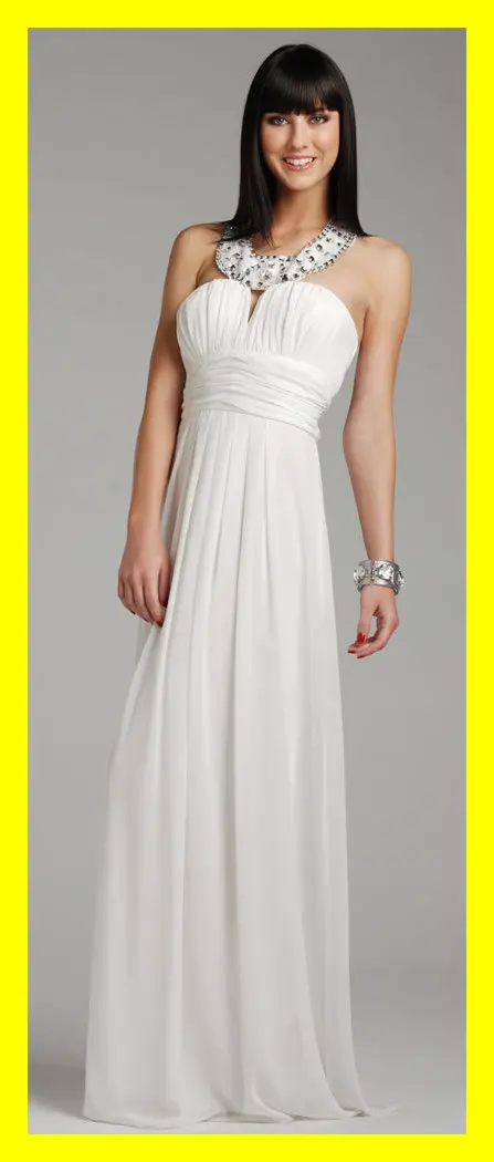 Cheap Long Evening Dresses Uk A-Line Floor-Length Crystal None Halter Off The Shoulder Sleeveless Empire Chiffon Microfiber 2015 | Свадьбы и