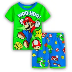 Пижамы для мальчиков и девочек, Детский комплект, одежда для сна, детские пижамы, комплекты одежды, детские пижамы, От 2 до 7 лет, летняя