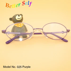 Полный обод очки детские очки овальные очки металлические оптические очки для девочек очки для мальчиков и девочек рамки беттер Селф F025 - Цвет оправы: Фиолетовый