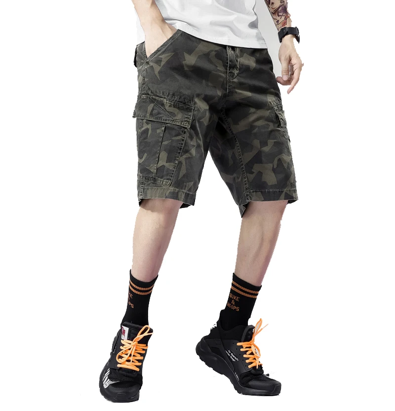 Для мужчин летние сапоги до колена Шорты повседневные камуфляжные Шорты человек пляжный костюм грузовой Шорты