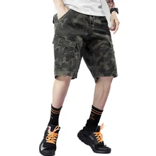 Для мужчин летние сапоги до колена Шорты повседневные камуфляжные Шорты человек пляжный костюм грузовой Шорты