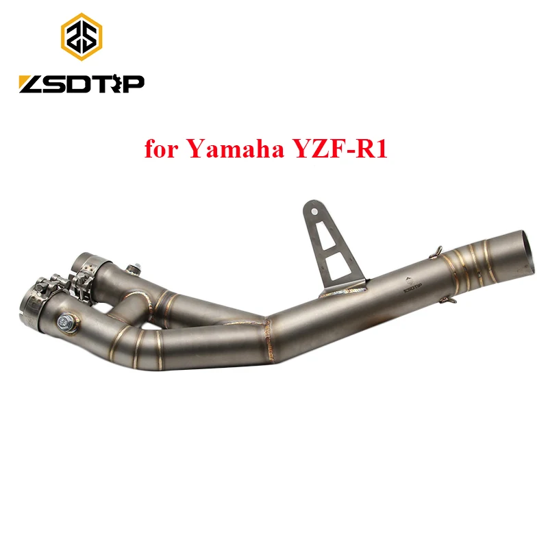 

ZSDTRP R1 Motorcycle Middle Link Pipe Stainless Steel Motor Parts Slip-on Exhaust For YAMAHA YZF-R1 2015