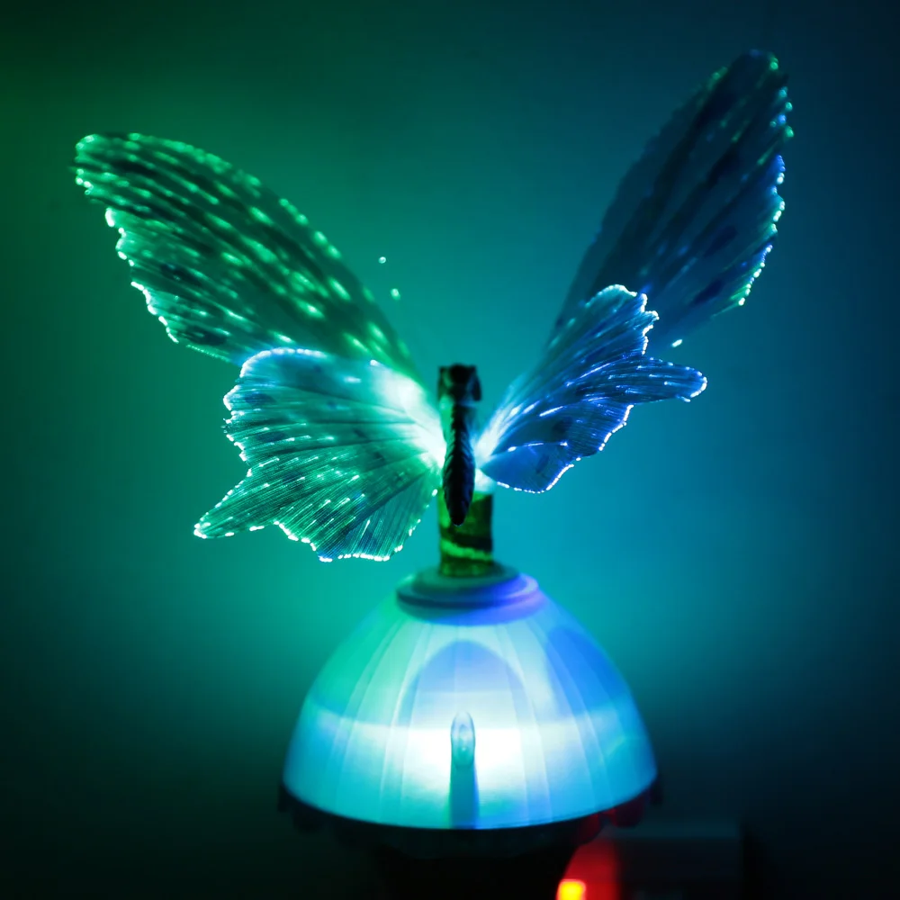 RGB изменение цвета LED волоконно оптический датчик света бабочка ночник лампа для