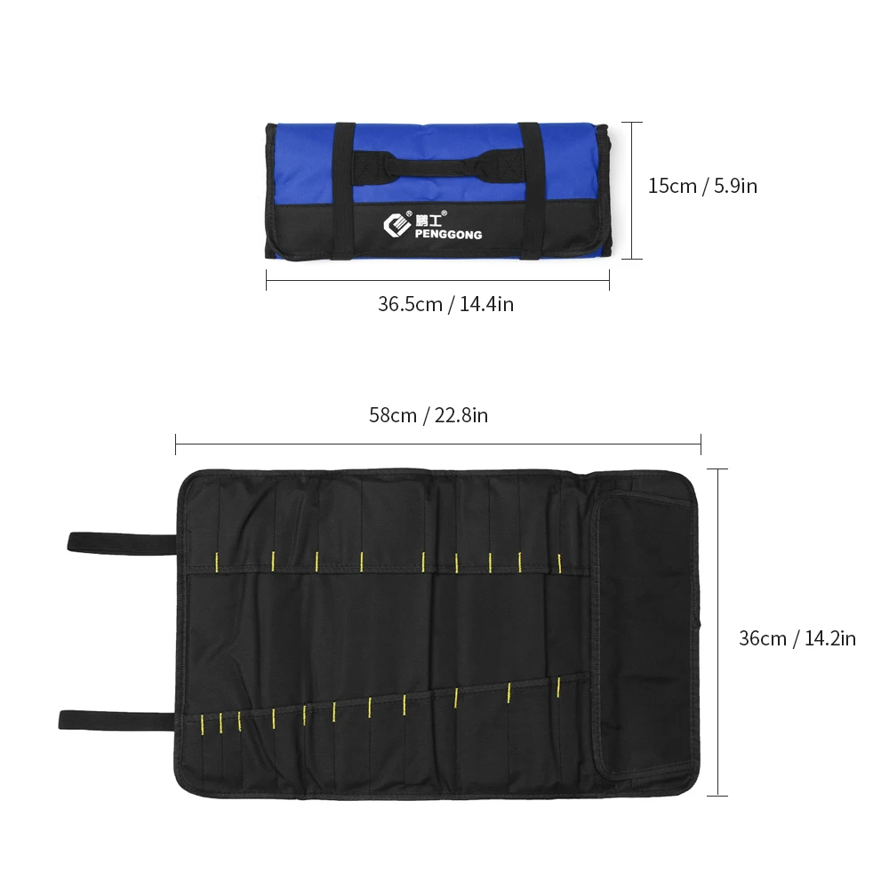 Водонепроницаемая сумка для инструментов Органайзер Оксфорд холст долото Прокат рулонов Pounch носимых ремонтных ручных сумок с ремнем для