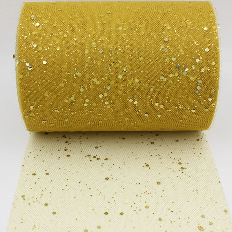 gold sequins tulle rolls for party decoration 6\