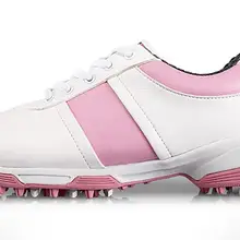 PGM/Женская обувь для гольфа; спортивная обувь из дышащего волокна с 3D покрытием; нескользящие Шипы; натуральная резина; Однотонный носок;