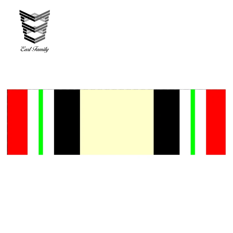 

EARLFAMILY 15cm x 4.6cm Iraq Campaign Medal Ribbon Sticker Decal U.S. Military Service Veteran Reflective Car Sticker Waterproof