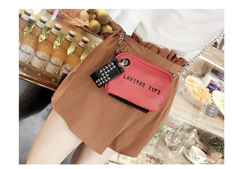 NIGEDU Luxury mini flap bag women chains Crossbody bag Fashion Designer rivet girls Handbag female Shoulder bag Clutch wallet (26)