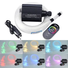DC12V автомобиля Применение 16 W RGB светодиодный волоконно-оптической звезды потолочный светильник комплект смешанный 335 шт*(0,75 мм+ 1 мм+ 1,5 мм)* 3 м Оптическое волокно+ сенсорный РФ