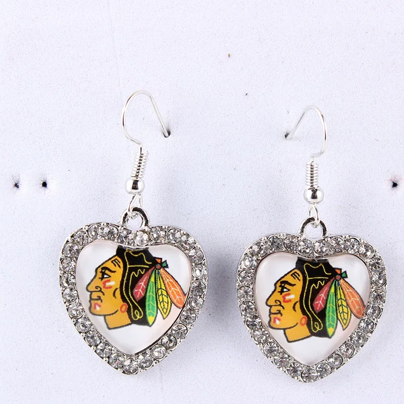 6pairs lot earrings nhl team philadelphia flyers heart cabochon philadelphia flyers earrings
