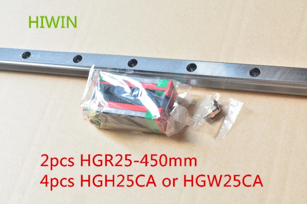 

HIWIN Taiwan made 2pcs HGR25 L 450 mm linear guide rail with 4pcs HGH25CA or HGW25CA narrow sliding block cnc part