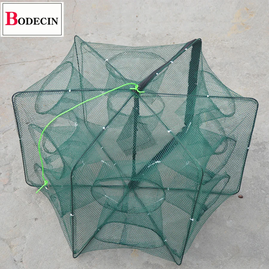 Folded Portable 12 Holes Fishing Net Casting Network Crayfish Catcher Crab Trap Cast Crawfish Shrimp Bait Fish Nets For Fishing (2)