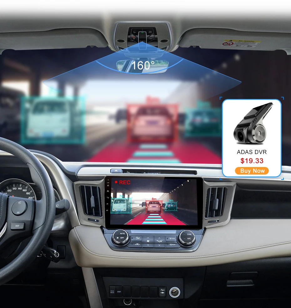Clearance Junsun V1 2G+32G Android 8.1 4G Car Radio Multimedia Video Audio Player WiFi Navigation GPS For Toyota RAV4 4 2013-2018 2 Din 12