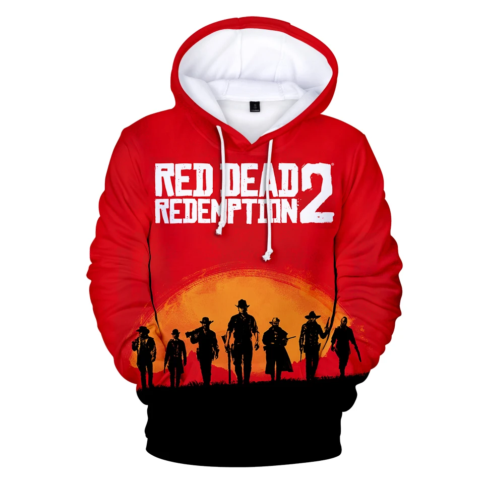 

HIP HOP style Hoodies Kawaii 3D RED DEAD REDEMPTION Print Sweatshirt Long Sleeve Women/men Clothes Free Shipping