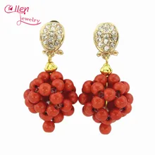 Оранжевый Красивая Бусины Серьги, в нигерийском стиле красивые Серьги невесты Серьги свадебный подарок Африки, свадебные украшения en0234