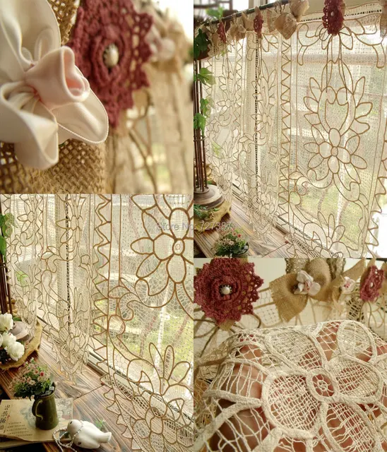 Curtains Ideas cream burlap curtains : Aliexpress.com : Buy CUSTOM Vintage Lace Valance BURLAP Curtain ...