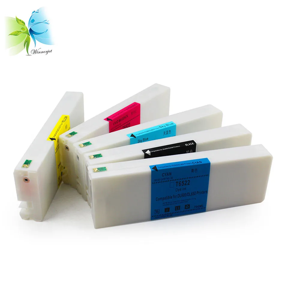 WINNERJET 5 colors full compatible ink cartridge with chip for Fuji dl600 dl 600 dry minilab