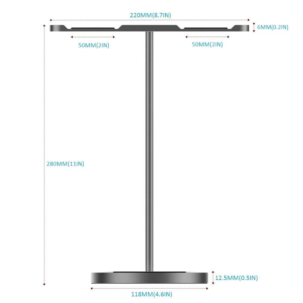 JINSERTA Aluminum Headphone Holder Stand Dual Hanger Holder Earphone Desk Display Rack Bracket for Game Headphones