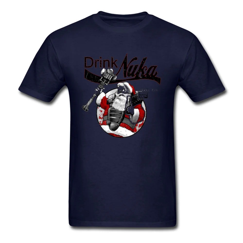 Drink Nuka New Coming Short Sleeve Camisa T-shirts 100% Cotton Crewneck Mens Tops T Shirt Normal Tops Shirt Summer/Autumn Drink Nuka navy