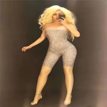 

D34 Female bar flashing diamonds bodysuit women stage performance jumpsuit singer dress clothe dj dance costumes show ds pants