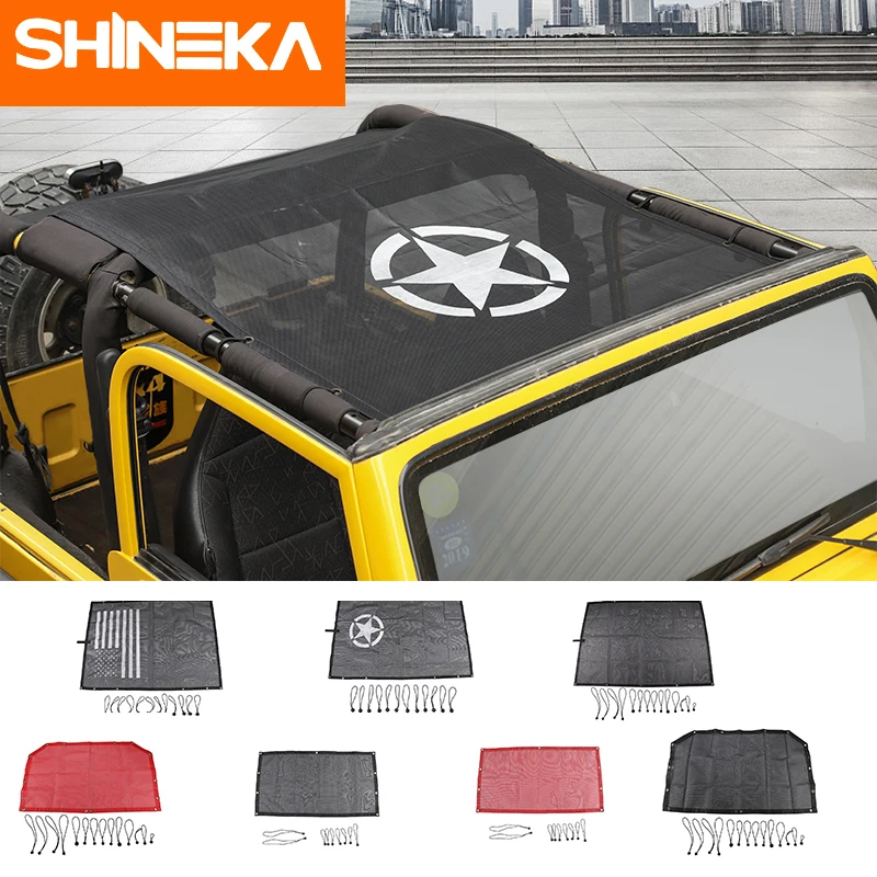 Автомобильные чехлы SHINEKA для Jeep wrangler tj сетчатый чехол от солнца и защита УФ лучей