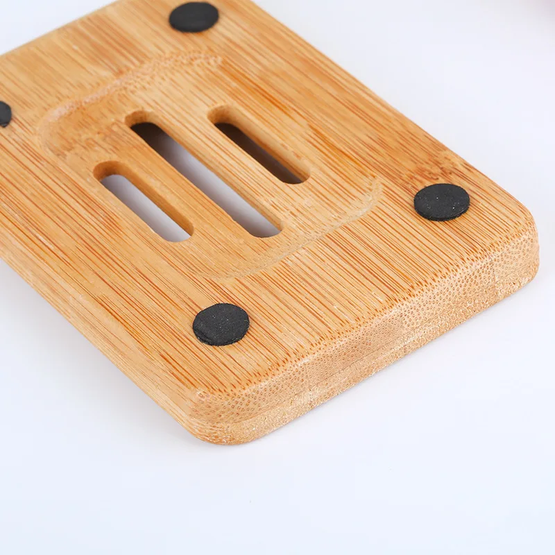 

100PCS Natural Bamboo Wooden Soap Dish Wooden Soap Tray Holder Storage Soap Rack Plate Box Container for Bath Shower lin4992