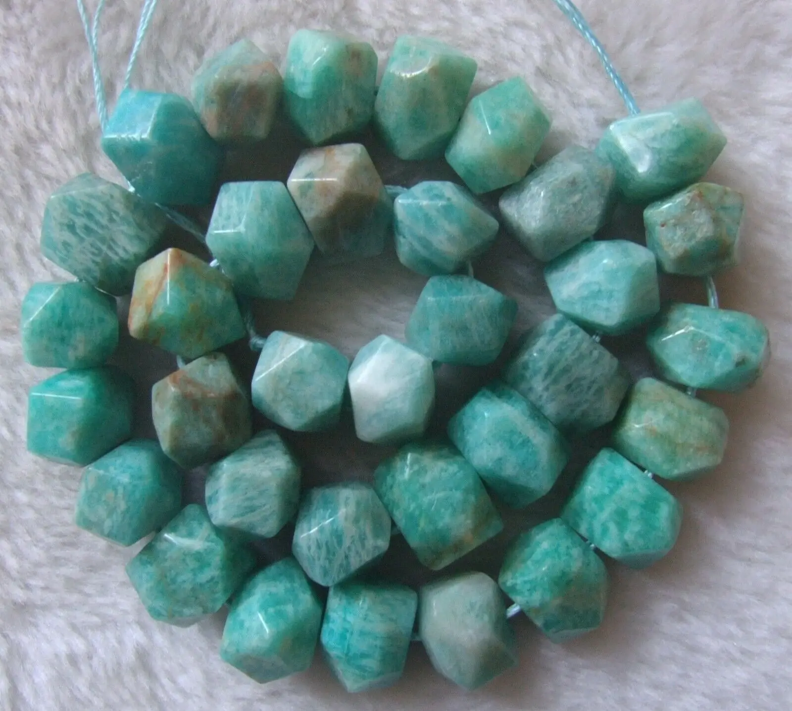 

11x14mm Natural Brazil Amazonite Nugget Loose Beads 15.5Inch