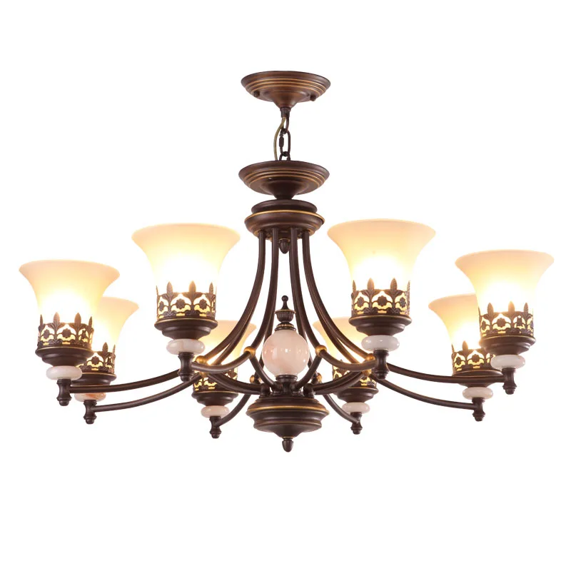 

American country chandeliers simple European style living room lights Nordic garden bedroom lights restaurant retro LED lighting