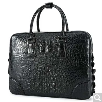 

yinggemashi Crocodile leather men handbag man business Briefcase cross section rare leather men's computer bag Simple man bag