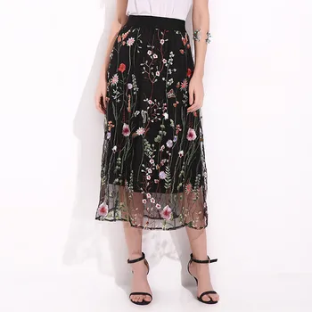 

Womail Women Skirt Summer Fashion Ladies Mesh Embroidered Waterweed Skirt Daily Party Sexy Casual 2020 f10