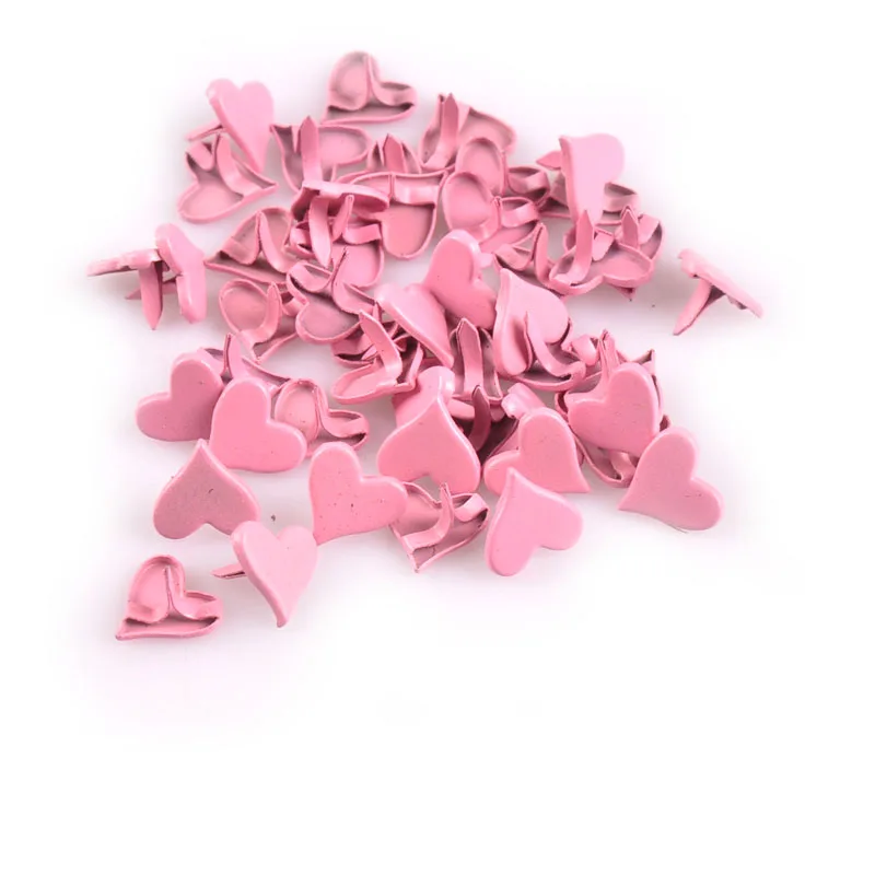 Metal Brads Scrapbooking Decoration Mix Color Heart Brads Scrapbooking Accessories Metal Crafts Multicolor Decoration Fastener DIY Albums Embellishment 50Pcs C1926