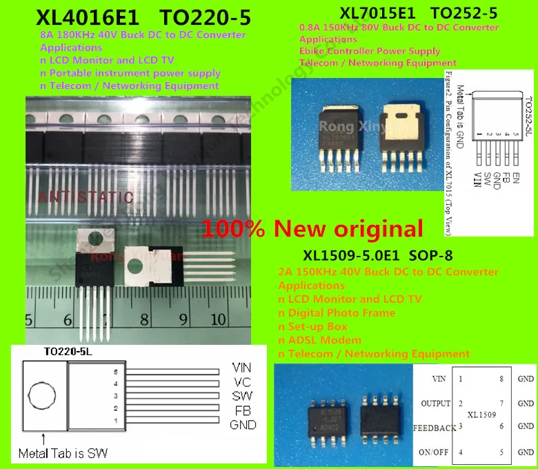 10 шт./лот 100% Новый оригинальный XL4016E1 XL4016. XL7015E1 XL7015. XL1509 5.0E1 [ оригинал]|Аксессуары