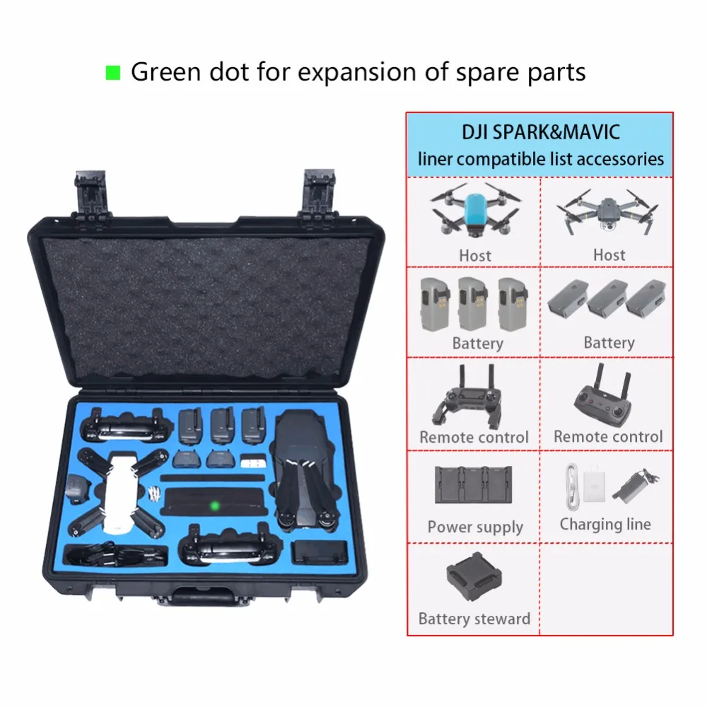 

DJI Spark/Mavic Box Hardshell Case Waterproof Box Shockproof Case Drone Suitcase for DJI Spark/Mavic Accessories