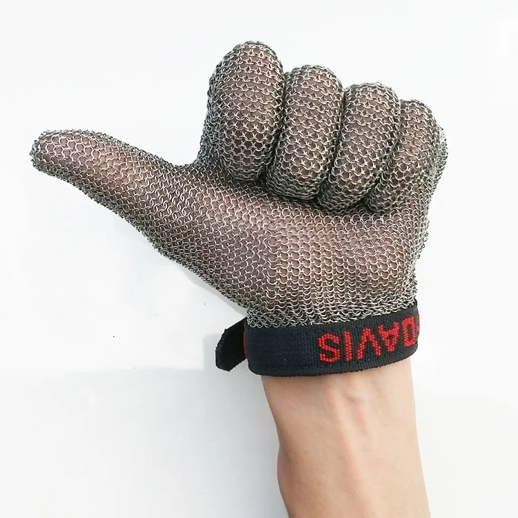 Stainless Steel Wire Mesh Cut Resistant Gloves Butcher Proof Meat Process Safety Tool Protection Mitten Anti Cut Gloves 1Pcs