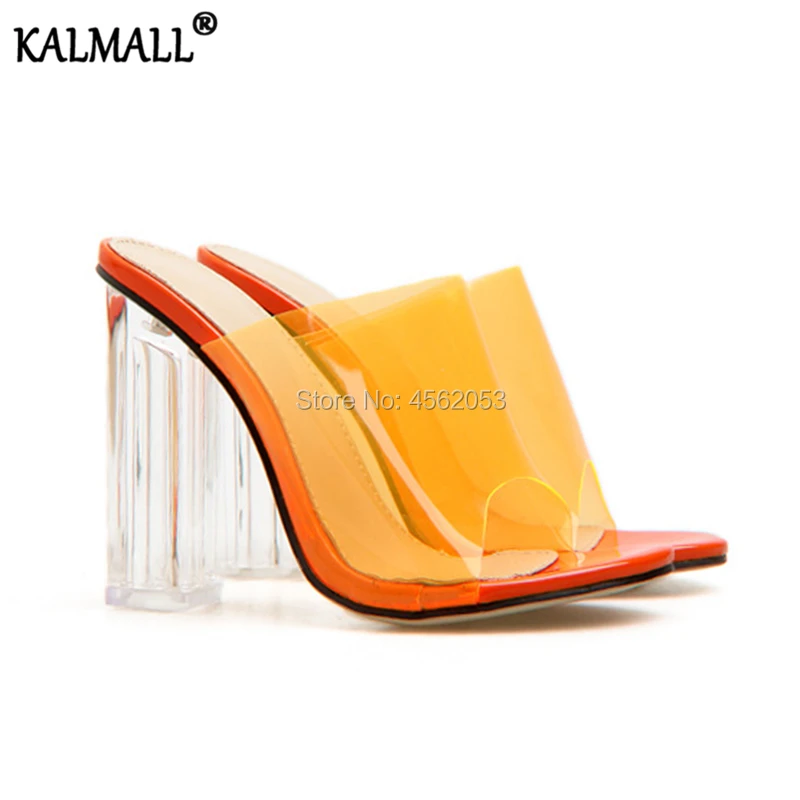orange clear shoes