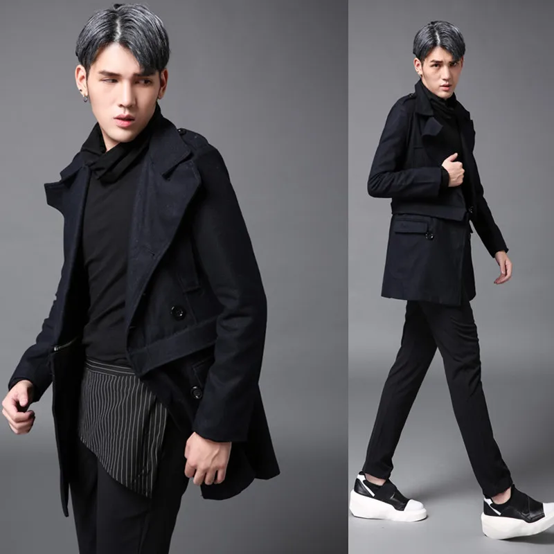 Ночной клуб человек корейский стилист волос маленький костюм печати вышивка пальто для мужчин тенденция тонкий S-3XL! Певицы костюм
