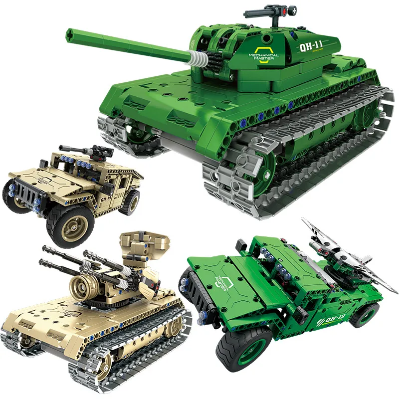 502 шт. RC автомобиль внедорожник строительные блоки Technic WW2 дистанционное