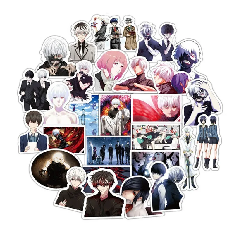 

50Pcs/set Anime Tokyo Ghoul Stationery Stickers Waterproof PVC Stickers For DIY Luggage Laptop Skateboard