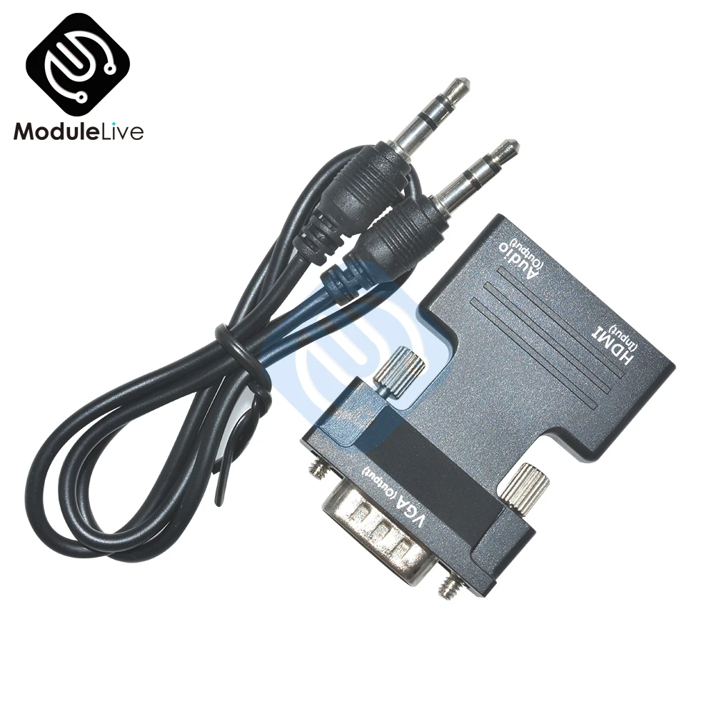 

HDMI to VGA Adapter Converter HDMI Female to VGA Male Audio Cable Video Converter 1080P for PC Laptop TV Monitor Projector