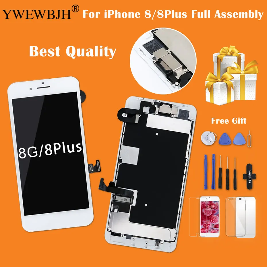 

YWEWBJH For iPhone 8 8P 7G 7P LCD Display Touch Screen Digitizer Assembly Replacement Full Set+ Front Camera+Earpiece Speaker