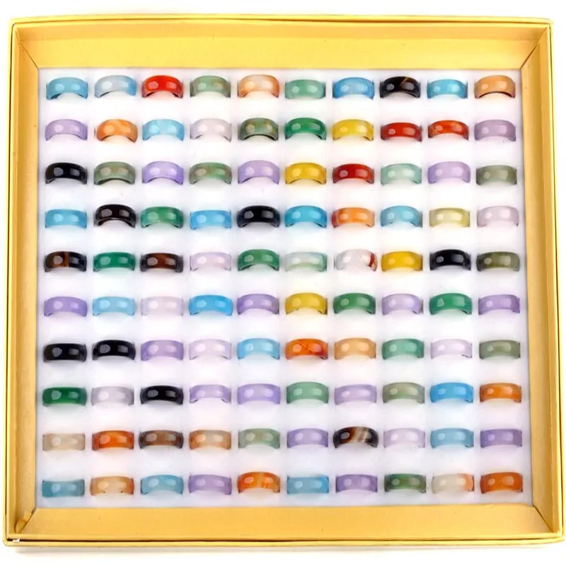 50pcs-bag-Mix-Natural-Agate-Jade-Finger-Rings-Fashion-Jewelry-Charm-Band-for-Women-Men-Wholesale
