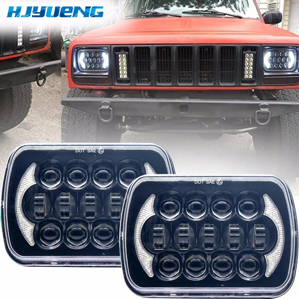 

5X7 inch 85W h4 LED HEADLIGHT BULB 7x6inch headlamp DRL for Jeep Wrangler YJ XJ truck FLD Firebird Celica 240SX 7inch led lamp