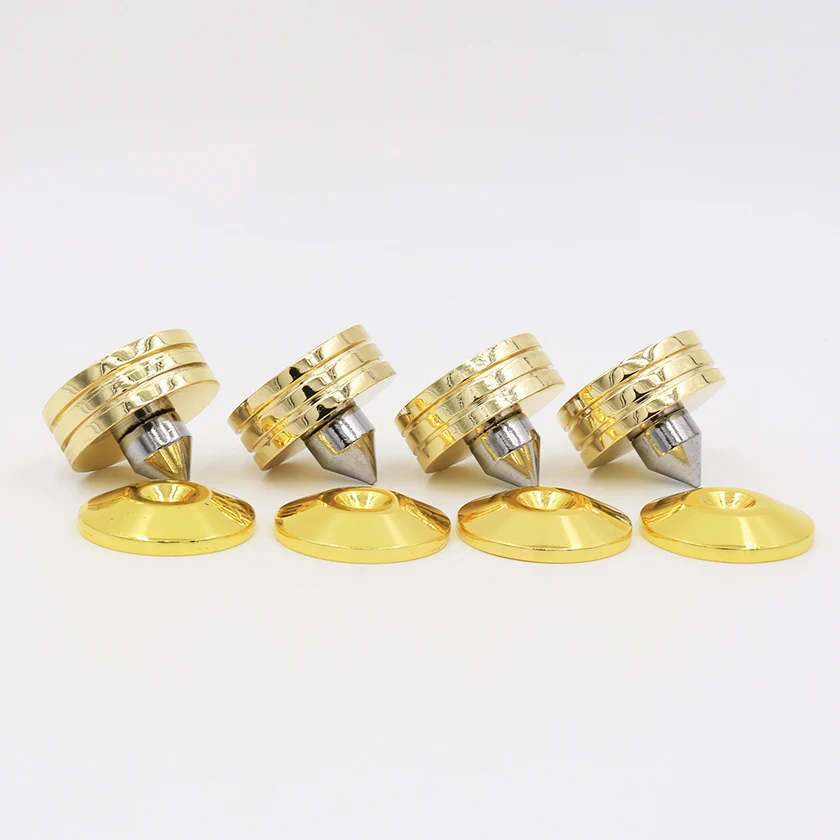 Free shipping 4sets Brass Gold Plated Speaker Spike Stand Spikes