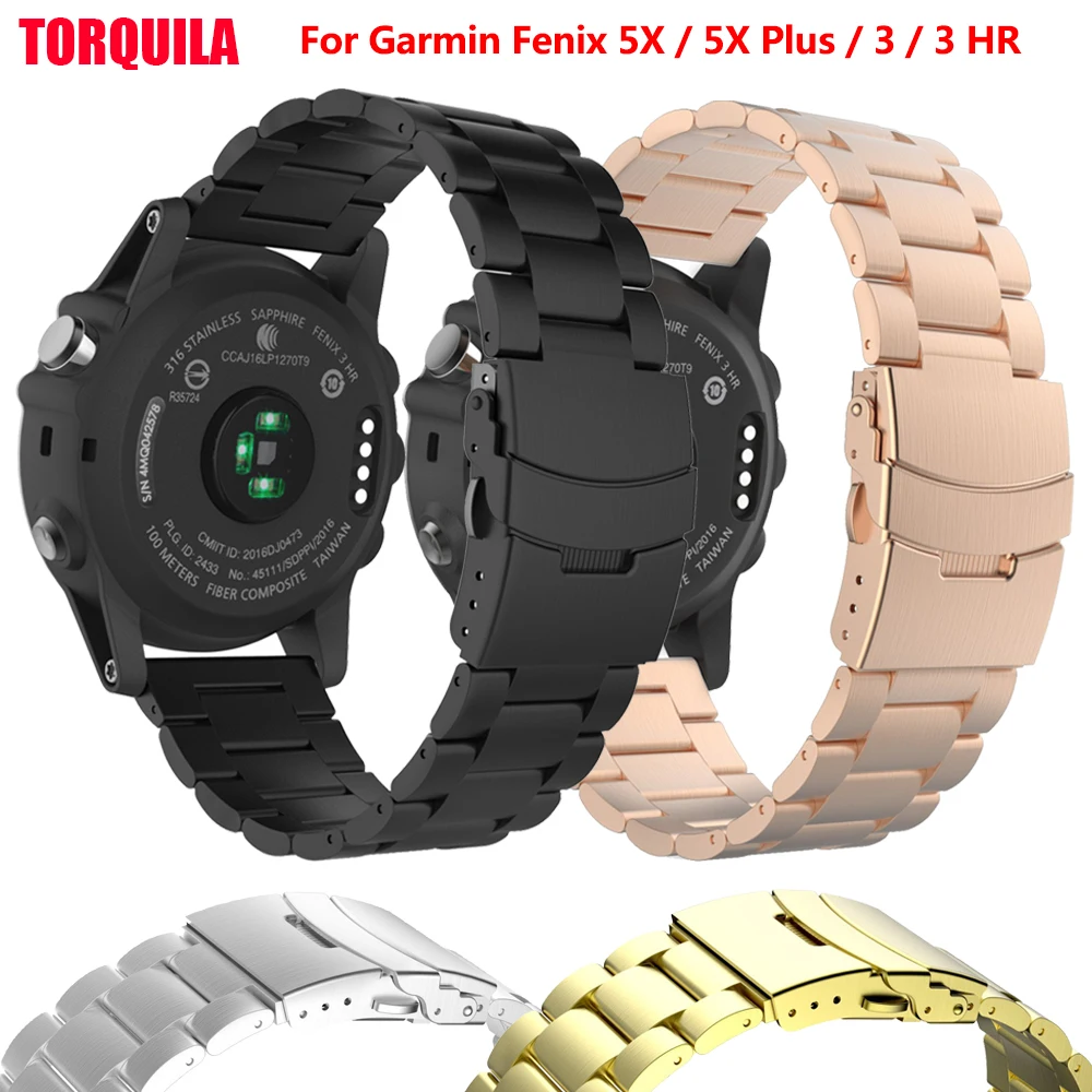

TORQUILA 26mm Stainless Steel Strap for Garmin Fenix 3 / Fenix 3 HR / Fenix 5X / Fenix 5X Plus Watch Band Bracelet Replaceme